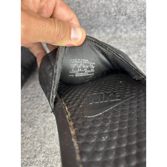 NIKE Benassi JDI Shoes Mens Size 8 Black White Slide Sandals Slip On Comfort - Picture 5 of 6